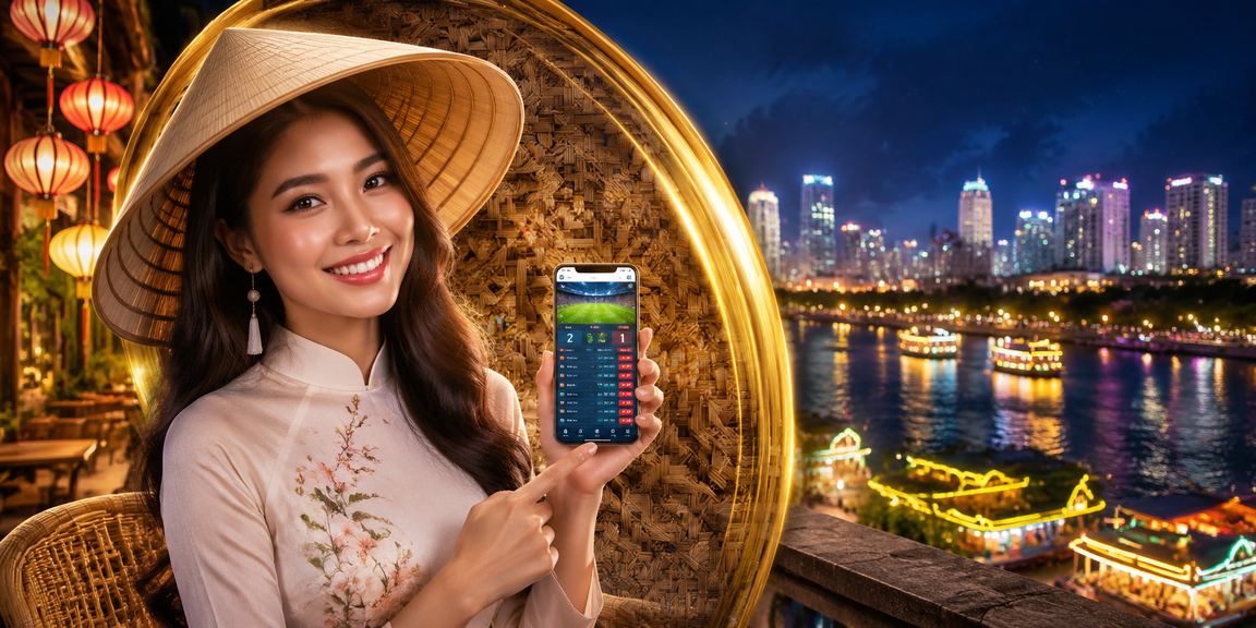 Người chơi vùng Mekong đăng nhập casino trên điện thoại với nón lá