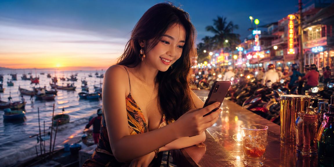 Người chơi trải nghiệm casino trên mobile tại bãi biển Mũi Né